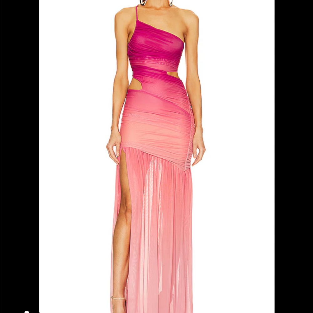 Michael Costello x Revolve Giustina Maxi Dress Pink Ombré